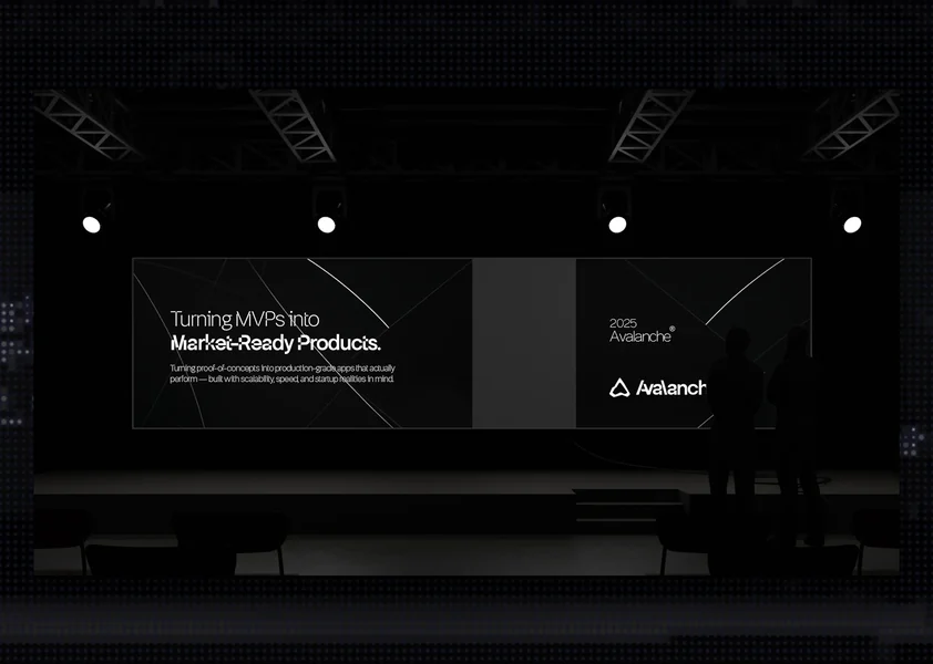 Exhibition stand reading Turning MVPs into market-ready products