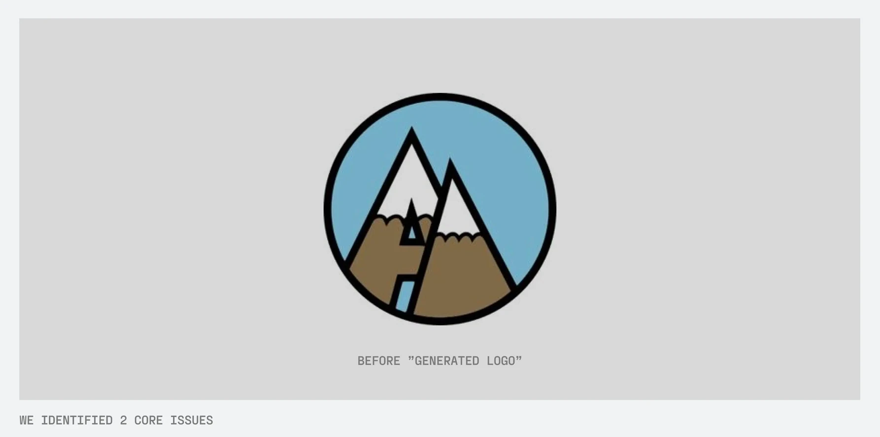 The generated logo Avalanche used before the rebrand: a circular badge with a blue sky and mountain illustration