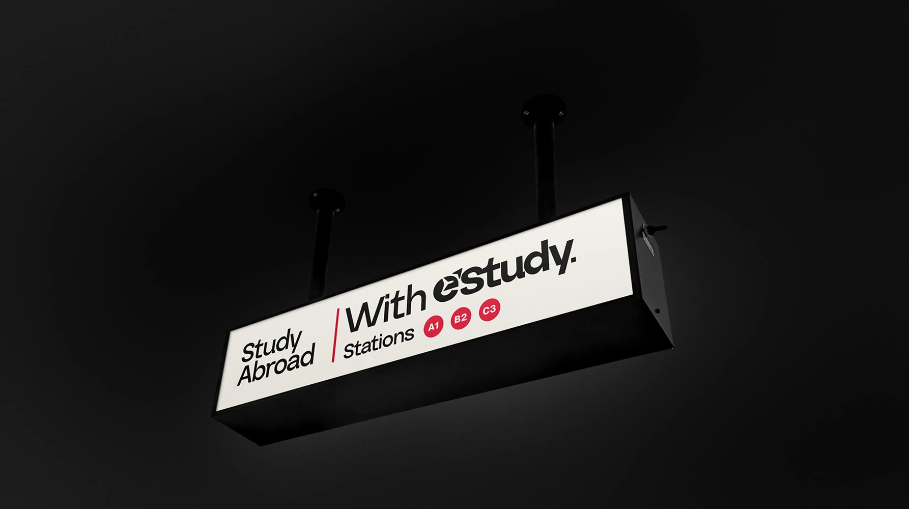 Hanging sign reading Study Abroad With eStudy