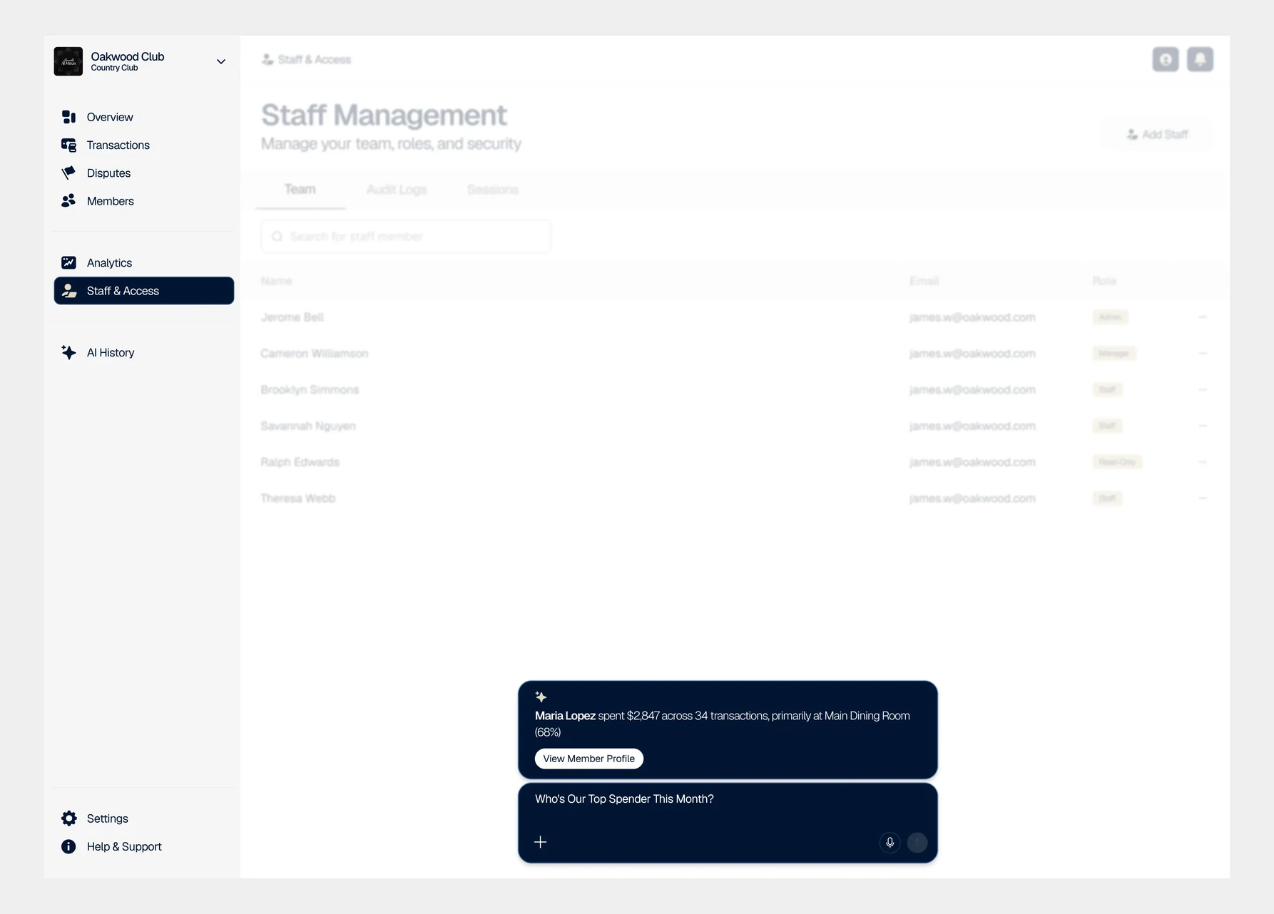 Vryfi Now management portal staff management with a confirmation dialog